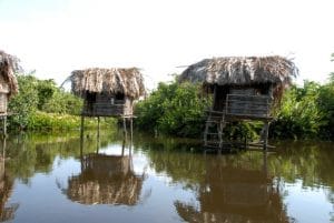 Palapa huts on stilts near La Tovara Rivera Nayarit