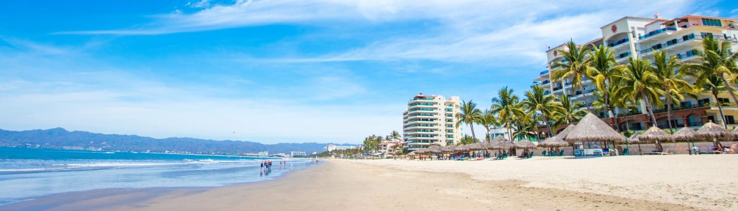 Beautiful sandy beach in Nuevo Vallarta Riviera Nayarit Mexico
